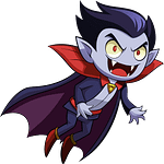 vampire énergétique - illustration d'un vampire avec des canines acérées et des oreilles pointues, habillé à la façon de Dracula