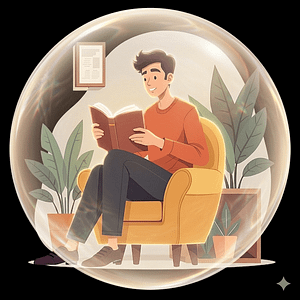 homme dans une bulle de protection