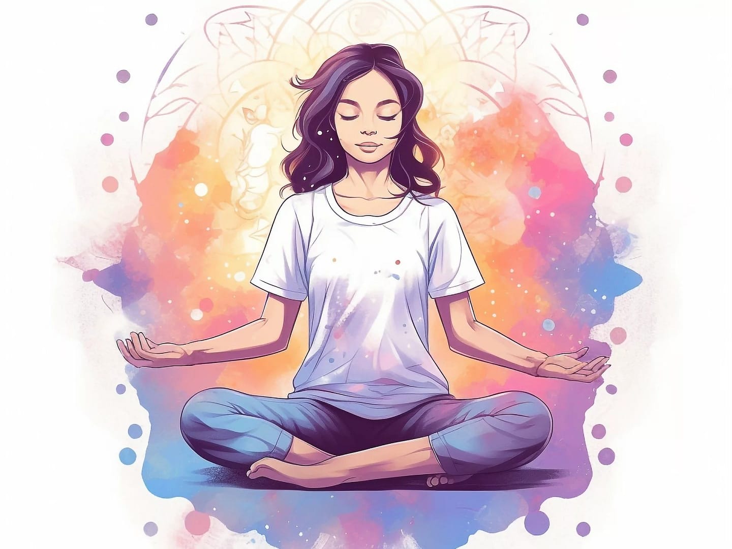 femme en position du lotus pour représenter la méditation et la sérénité