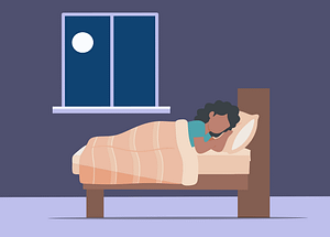 personne dormant paisiblement dans un lit