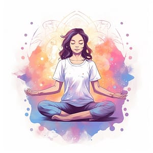 femme en position du lotus pour représenter la méditation et la sérénité