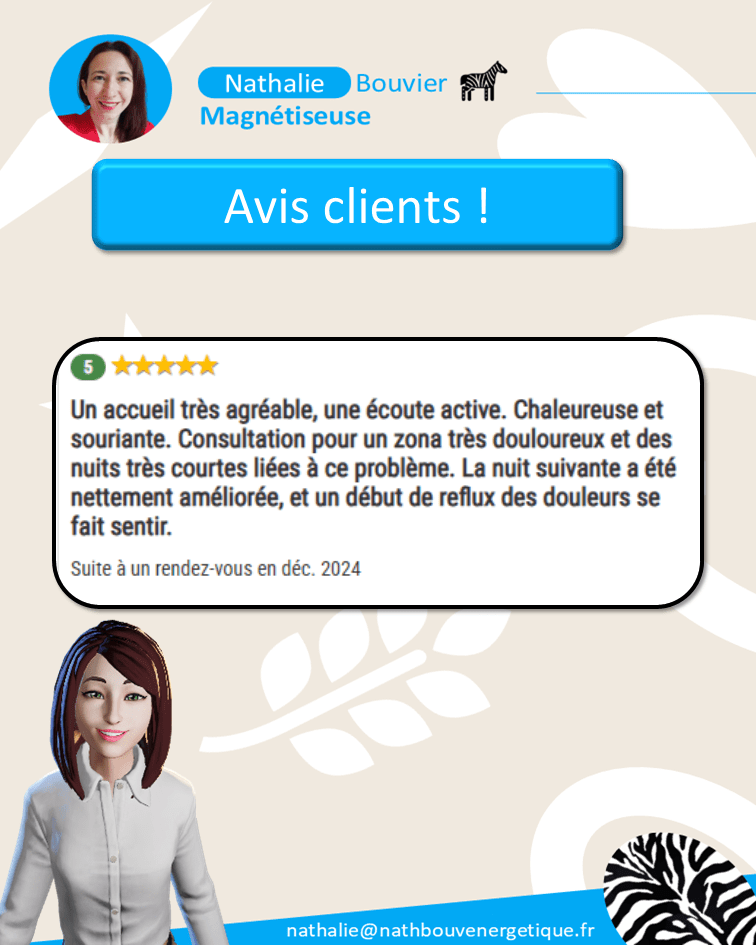Avis 5* déposé suite à une séance qui a soulagé les symptômes du zona